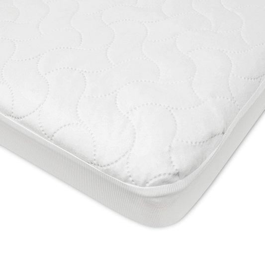 Waterproof Fitted Crib and Toddler Protective Mattress Pad Cover, White, for Boys and Girls, 52X28X9 Inch (Pack of 1)