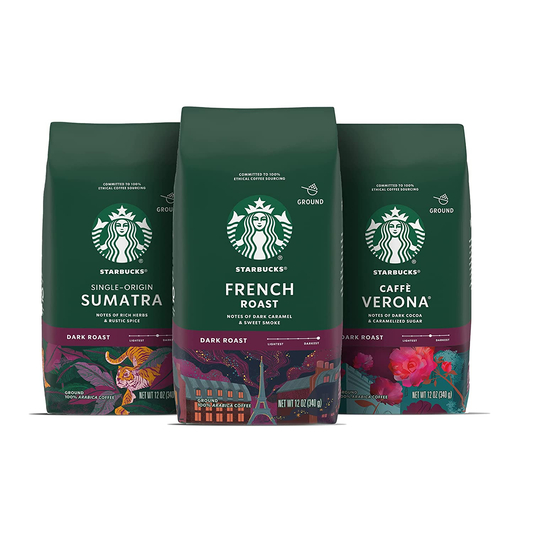 Dark Roast Ground Coffee—Variety Pack—3 Bags (12 Oz Each)