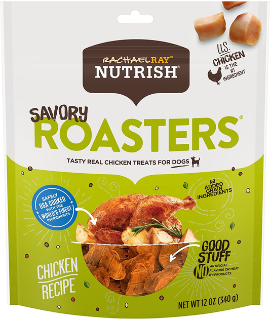 Rachael Ray Nutrish Savory Roasters Real Meat Dog Treats, Roasted Chicken Recipe, 12 Ounces, Grain Free
