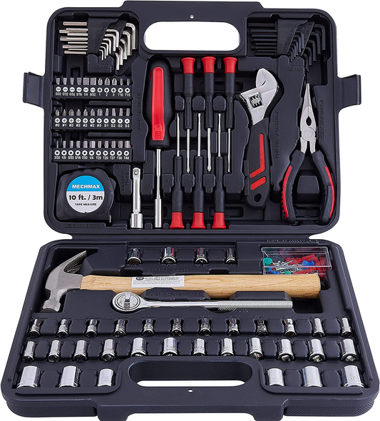 Home Repair Tool Set 149 Piece with Tool Box Storage Case, for Household, Garage, Apartment, Dorm, New House, Back to School, and as a Gift
