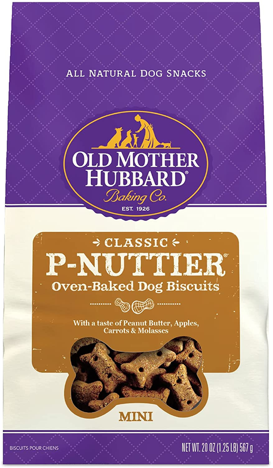 Classic P-Nuttier Biscuits Baked Dog Treats, Mini, 20 Ounce Bag