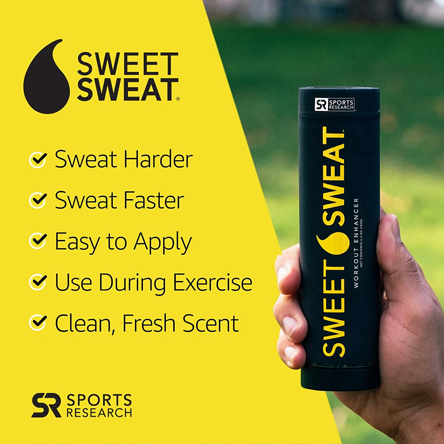 Sweet Sweat Gel Stick Get More from Your Workout: Workout Enhancer Makes You Sweat Faster & Harder - Try W/Waist Trimmer - Men’S & Women’S Toning Sweat Cream - 6.4Oz