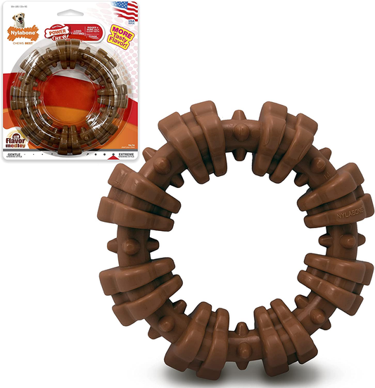 Nylabone Power Chew Textured Dog Chew Ring Toy Flavor Medley Flavor X-Large/Souper - 50+ Lbs.