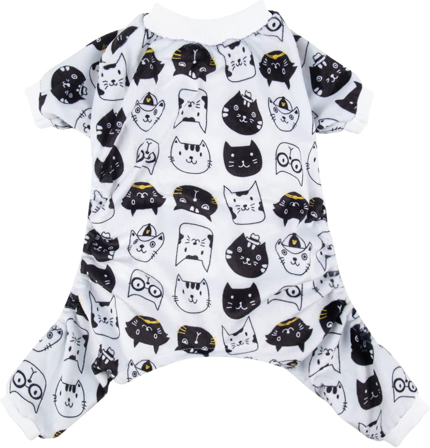 Cutebone Soft Dog Pajamas Gradient Footprint Doggy Shirts for Small Puppies P09S