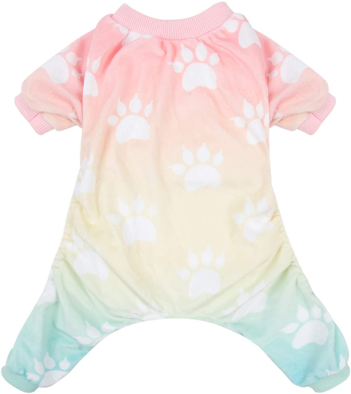 Cutebone Soft Dog Pajamas Gradient Footprint Doggy Shirts for Small Puppies P09S