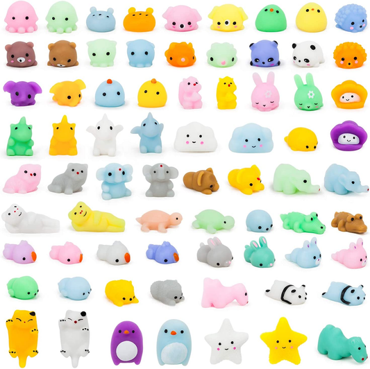 YIHONG 72 Pcs Kawaii Squishies, Mochi Squishy Toys for Kids Party Favors, Mini Stress Relief Toys for Christmas Party Favors, Classroom Prizes, Birthday Gift, Goodie Bag Stuffers