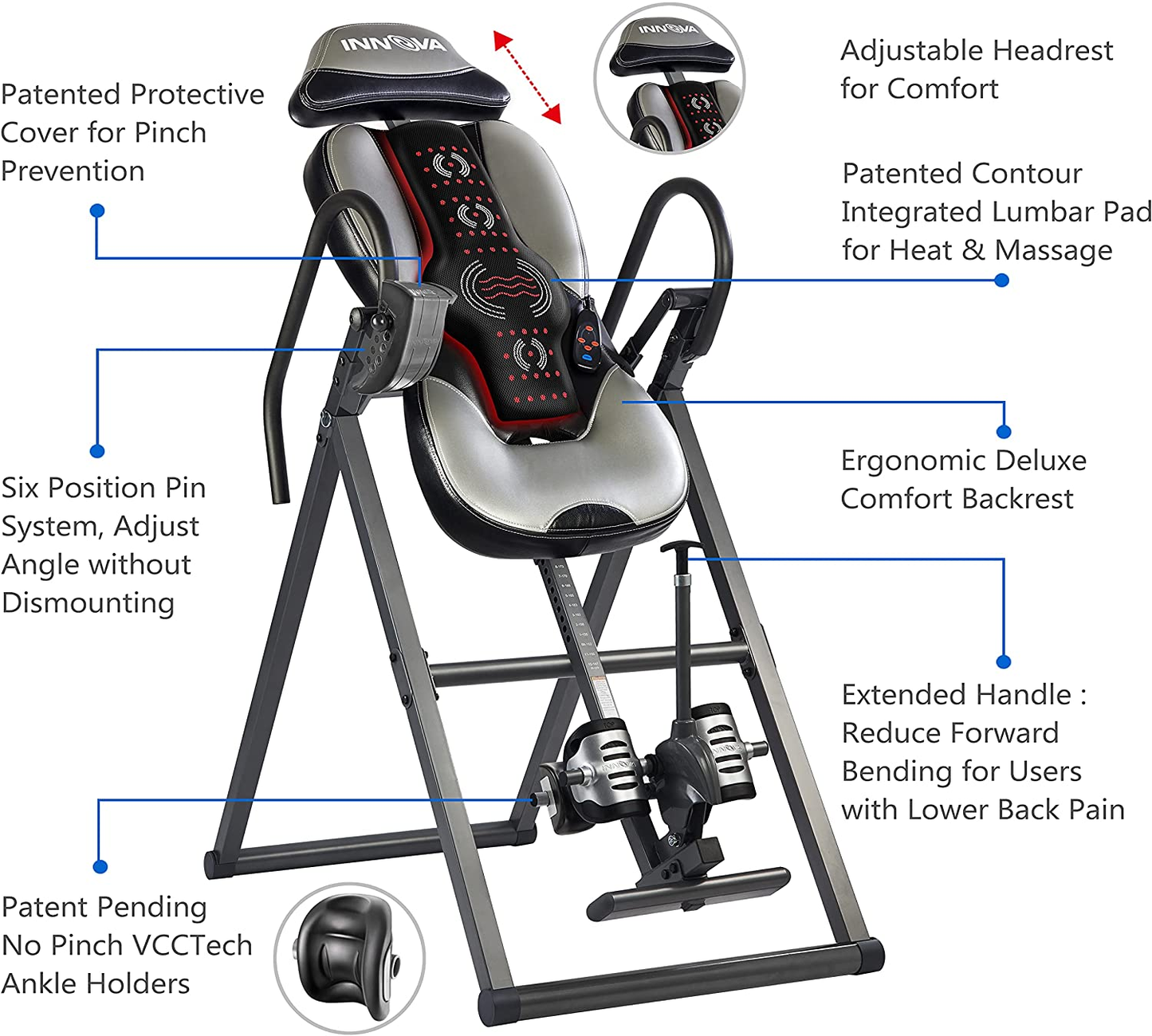 INNOVA HEALTH and FITNESS ITM5900 Advanced Heat and Massage Inversion Table