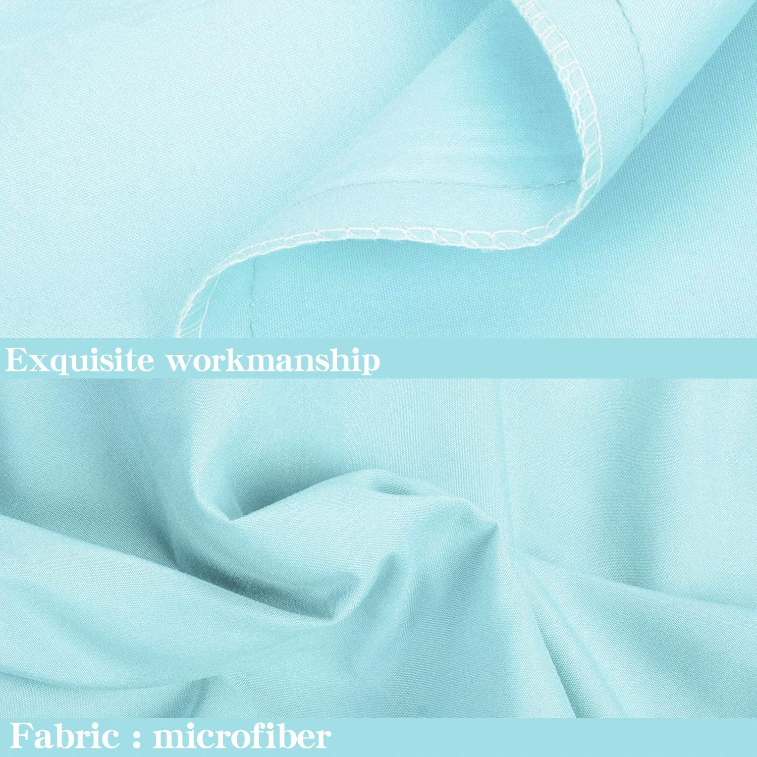  100% Brushed Microfiber Standard Pillow Cases for Kids Set of 2, Super Soft and Cozy, Wrinkle, Fade, Stain Resistant with Envelope Closure Pillowcases, 20X26 Inches, Aqua