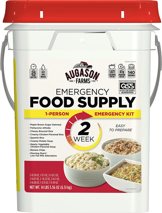 Augason Farms 2 Week 1 Person Emergency Food Pail Survival Food 4 Gallon Pail (5-32202), 24Lbs