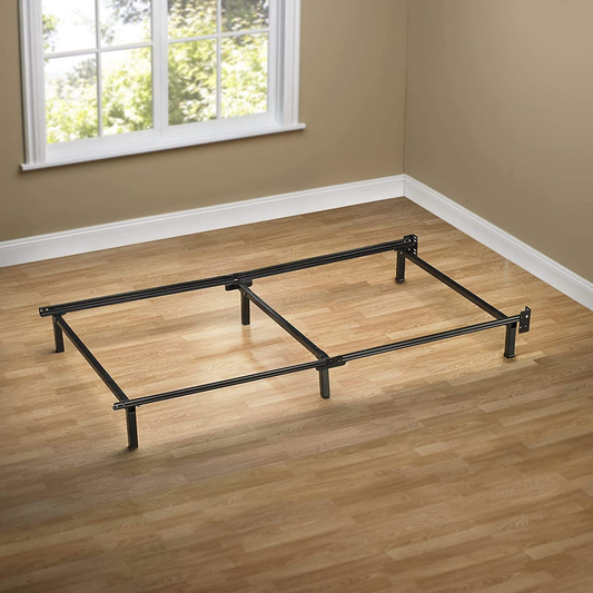 Compack Metal Bed Frame / 7 Inch Support Bed Frame for Box Spring and Mattress Set, Black, Twin