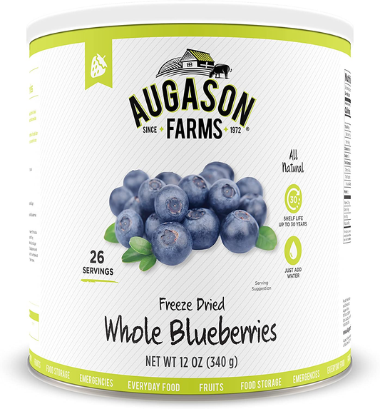 Augason Farms Freeze Dried Whole Blueberries 12 Oz No. 10 Can