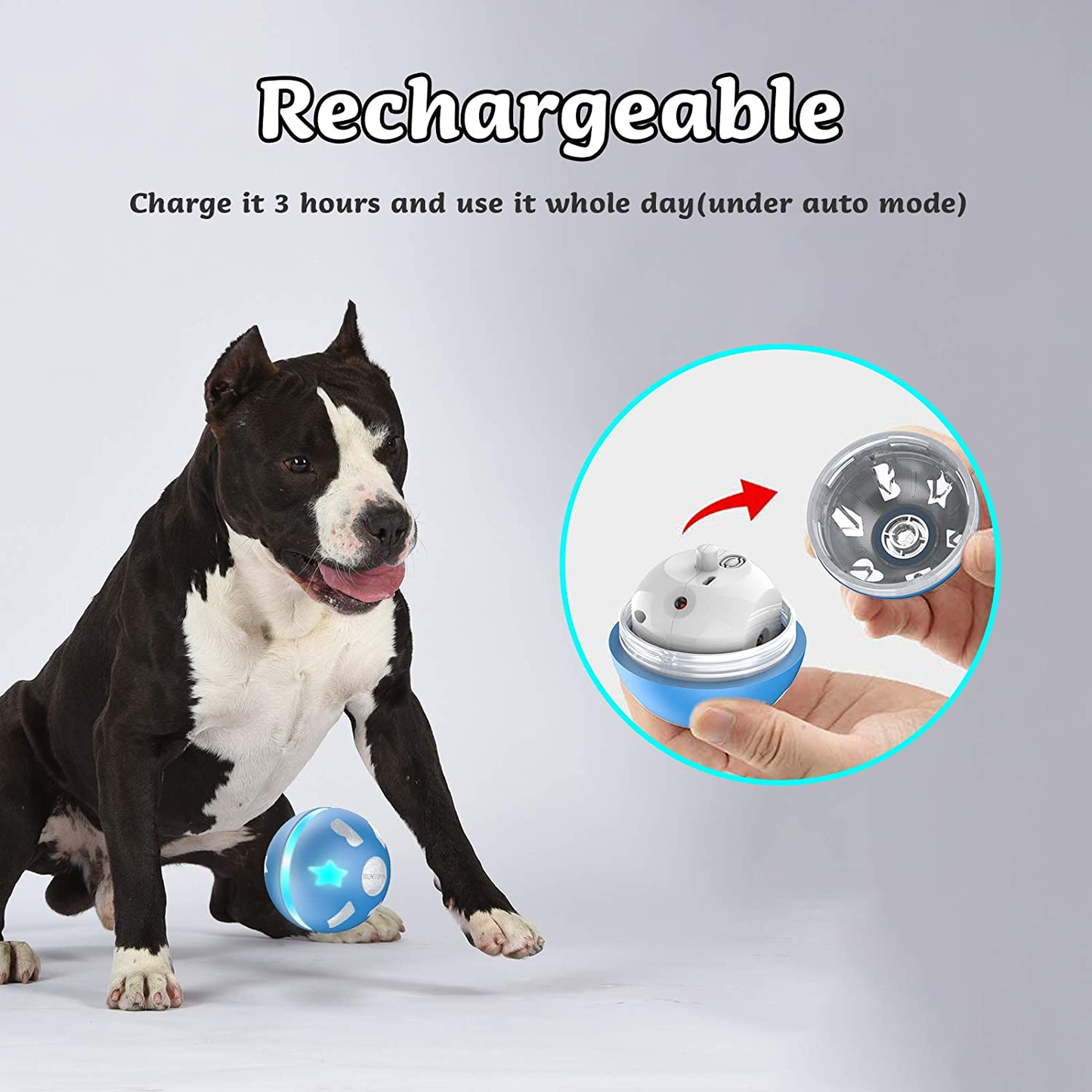 BENTOPAL Interactive Dog Toy Wicked Ball for Indoor Cats/Dogs with Motion Activated/Usb Rechargeable
