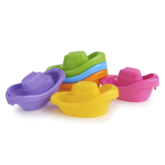 Little Boat Train Baby and Toddler Bath Toy, 6 Piece Set