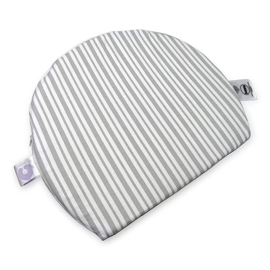 Pregnancy Wedge Pillow with Removable Jersey Pillow Cover | Gray Modern Stripe | Firm, Compact Support | Prenatal and Postnatal Positioning