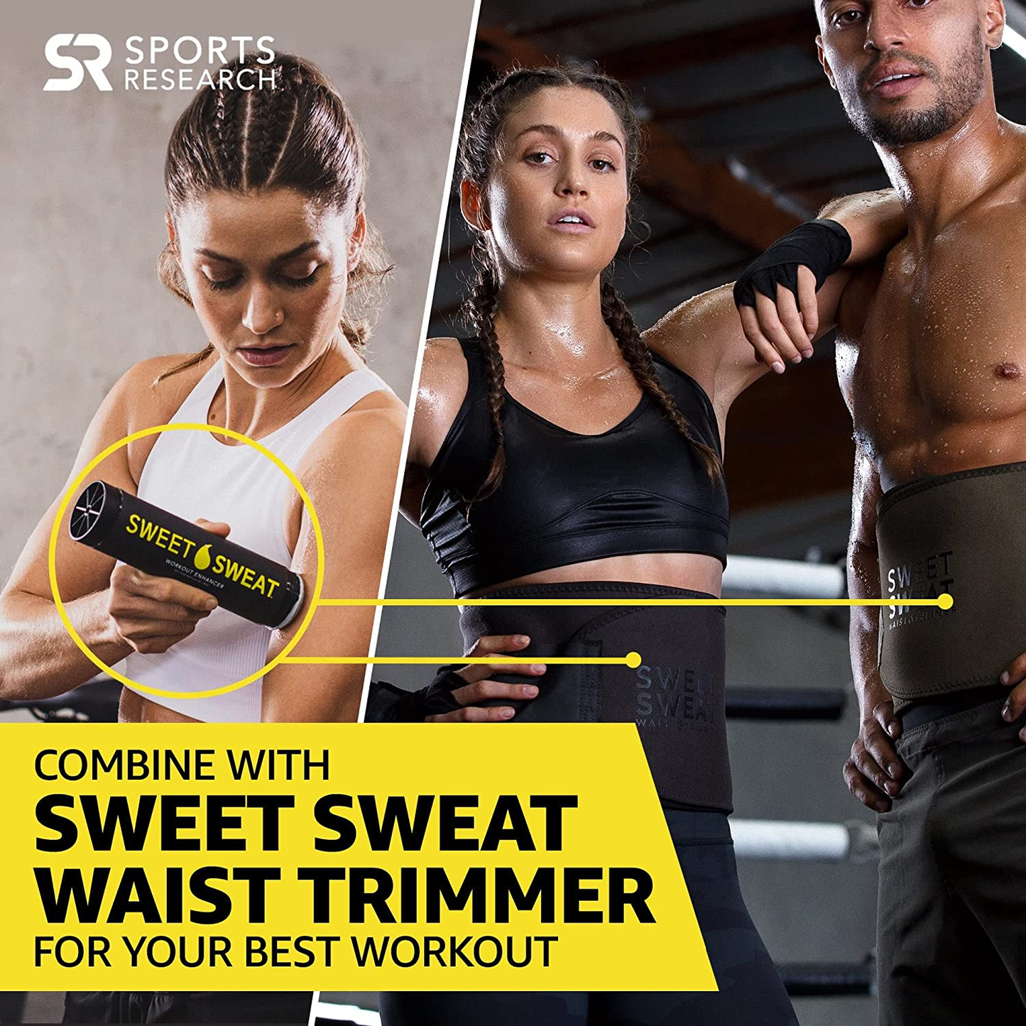 Sweet Sweat Gel Stick Get More from Your Workout: Workout Enhancer Makes You Sweat Faster & Harder - Try W/Waist Trimmer - Men’S & Women’S Toning Sweat Cream - 6.4Oz