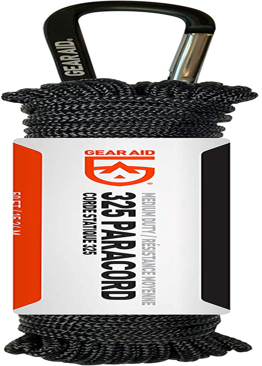  325 Paracord and Carabiner, Utility Cord for Camping and Hiking, 50 Ft