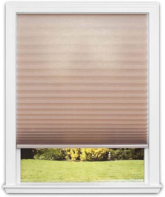 Easy Lift Trim-At-Home Cordless Pleated Light Filtering Fabric Shade (Fits Windows 19"-30"), 30 Inch X 64 Inch, Natural