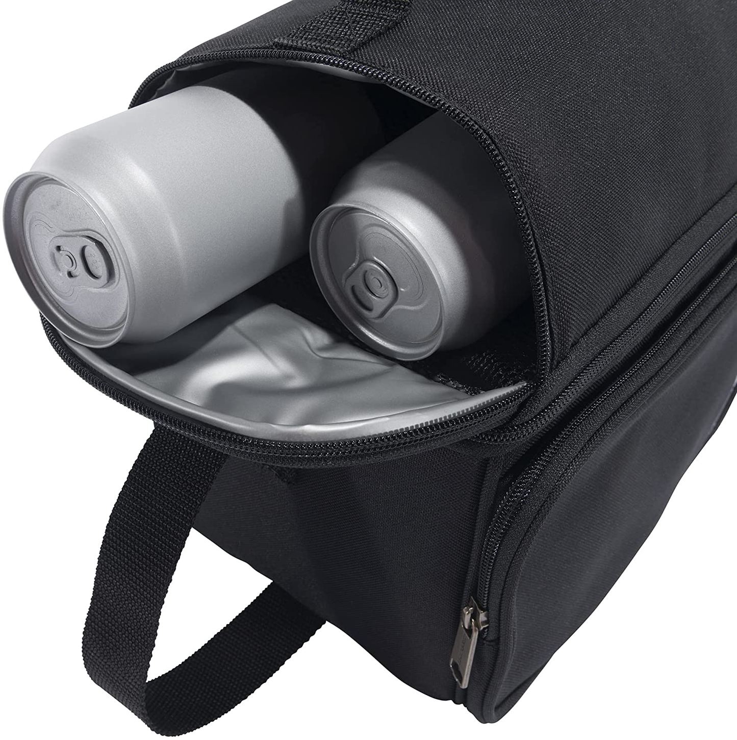 Deluxe Dual Compartment Insulated Lunch Cooler Bag, Black