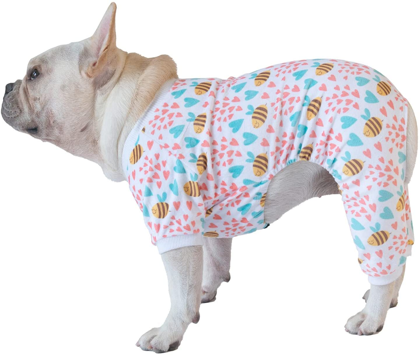 Cutebone Soft Dog Pajamas Gradient Footprint Doggy Shirts for Small Puppies P09S