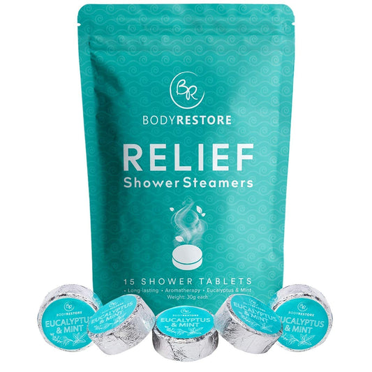 Bodyrestore Shower Steamers Aromatherapy - 15 Pack Shower Bombs for Women, Eucalyptus Shower Tablets for Nasal Congestion, Essential Oil Stress Relief and Relaxation Bath Gifts for Women and Men