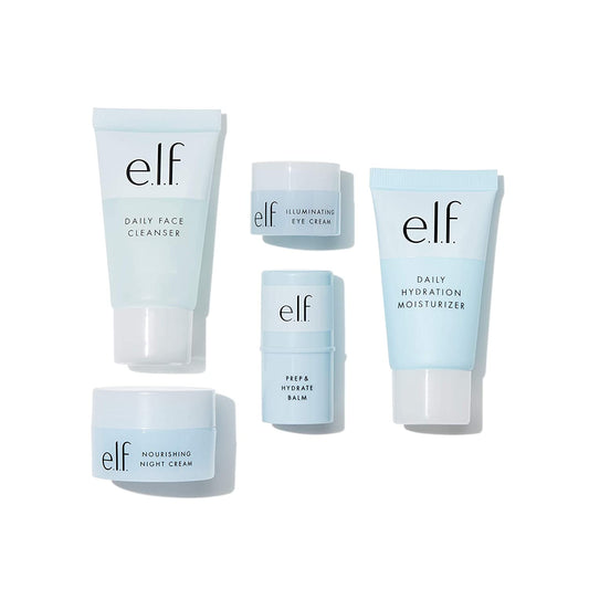 Jet Set Hydration Kit, Travel Friendly Skincare Set, Cleanser, Balm, Moisturizer, Eye Cream & Night Cream