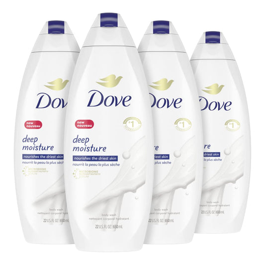 Deep Moisture Body Wash for Dry Skin Moisturizing Body Wash Transforms Even the Driest Skin in One Shower 22 Oz 4 Count